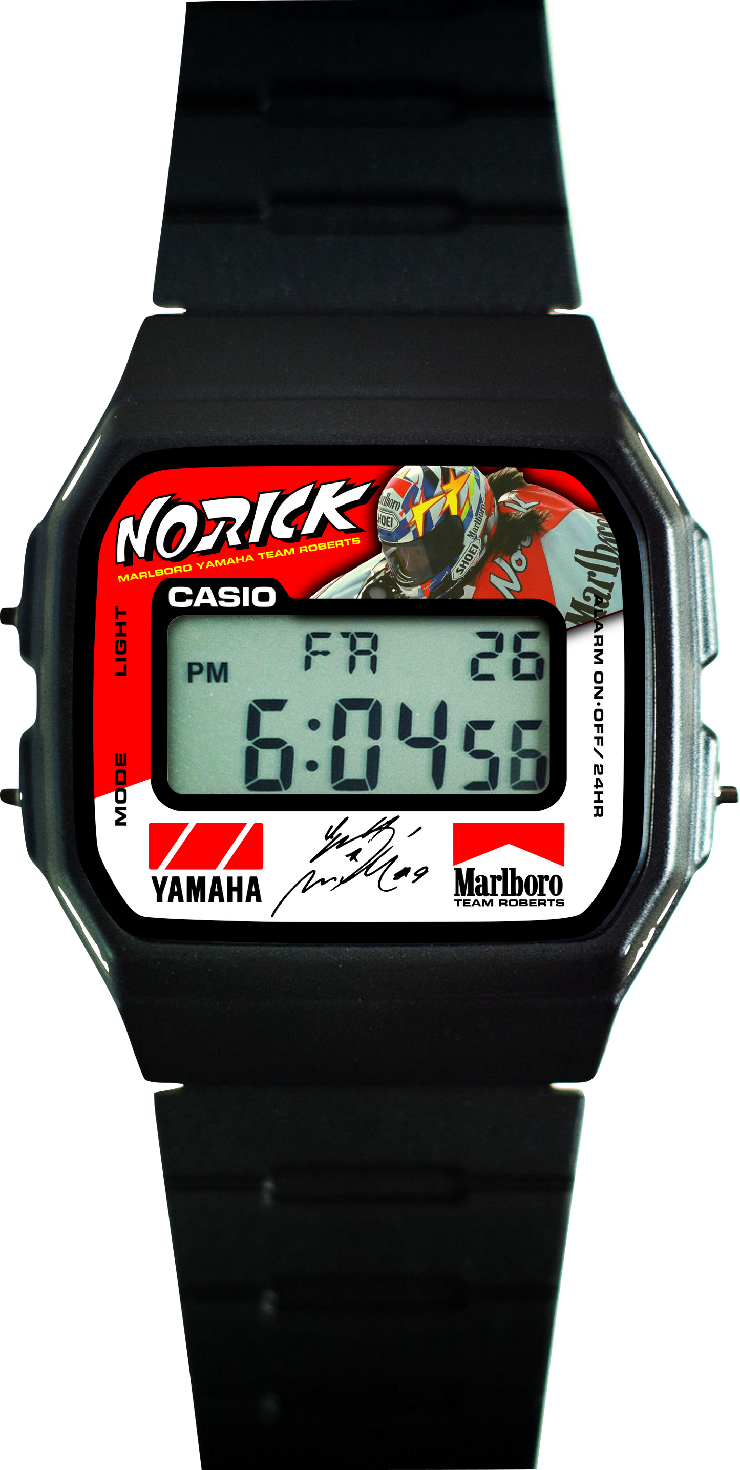 Custom Casio F-91w Digital Watch - Vintage Racing Edition Norrick Abe