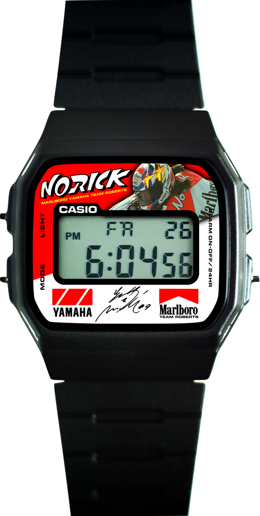 Custom Casio F-91w Digital Watch - Vintage Racing Edition Norrick Abe