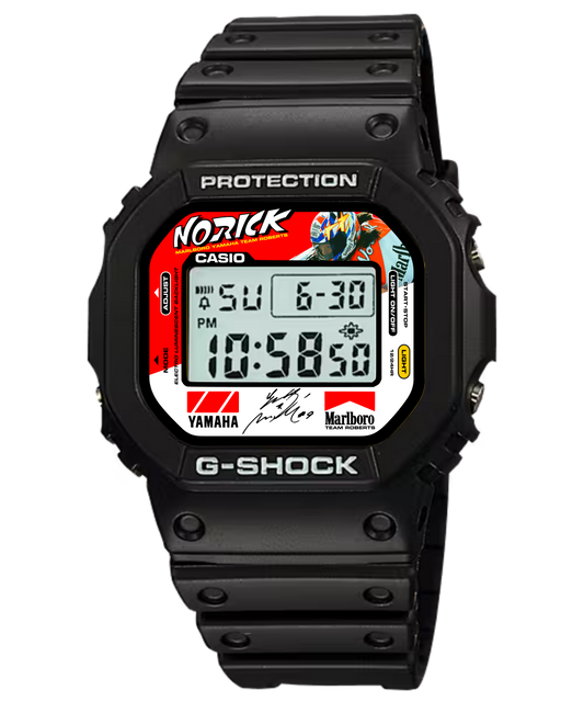 Custom Casio G-Shock DW5600 Digital Watch - Vintage Racing Edition Norrick Abe