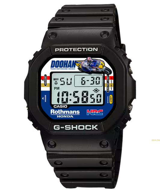 Custom Casio G-Shock DW5600 Digital Watch - Vintage Racing Edition Mick Doohan