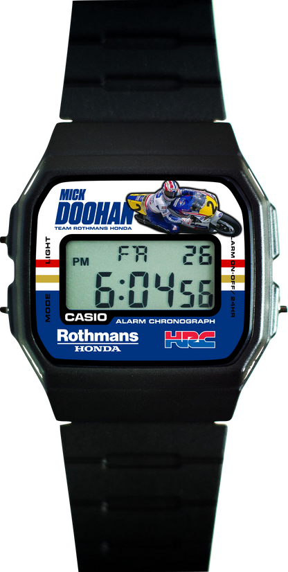 Custom Casio F-91w Digital Watch - Vintage Racing Edition Mick Doohan