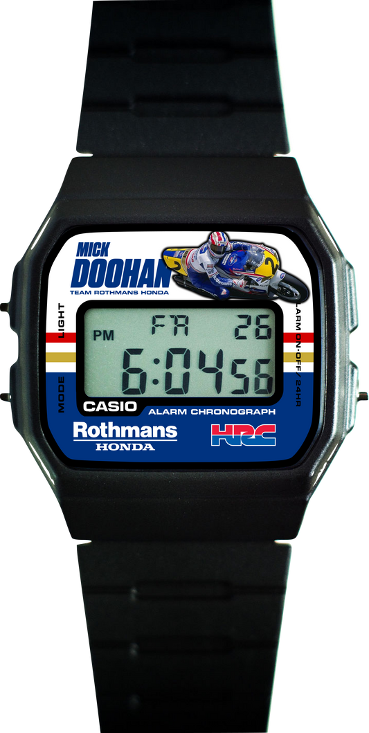 Custom Casio F-91w Digital Watch - Vintage Racing Edition Mick Doohan