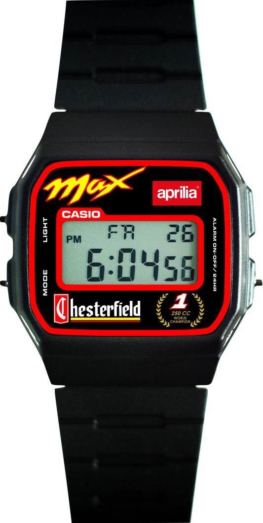 Custom Casio F-91w Digital Watch - Vintage Racing Edition Max Biaggi